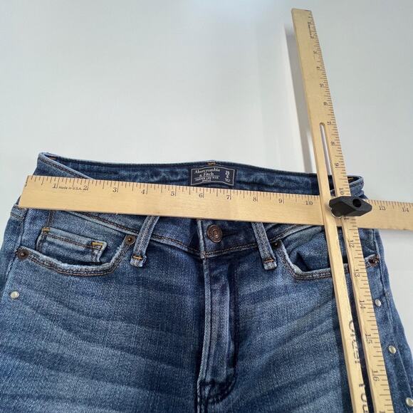 Abercrombie & Fitch Jeans Womens 25 Harper Low Rise Ankle Distressed Studded Den - Picture 6 of 8